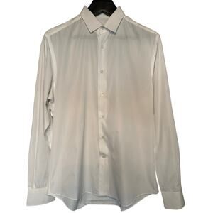 Lanvin White Cotton Poplin Tuxedo Shirt size XL collar 42 / 16.5 Luxury Formal